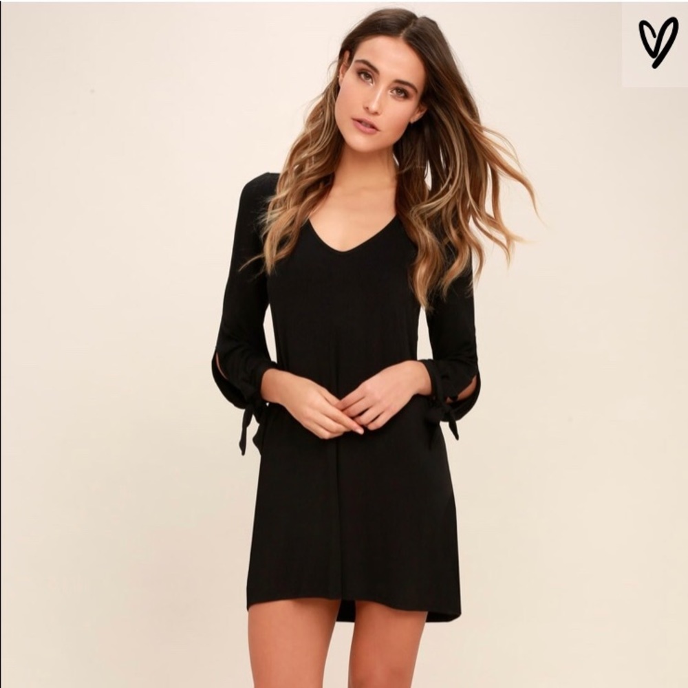 Lulus GLORY OF LOVE BLACK SHIFT DRESS
